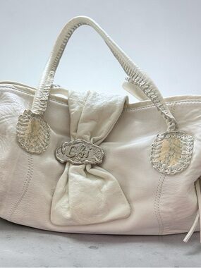 Chi by Carlos Falchi Lambskin/Snake Leather Satchel